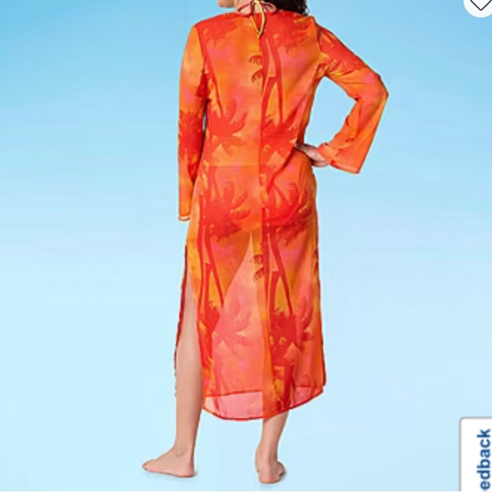 Sunset Fusion "Sunset Palm" Orange cover up - Picture 6 of 8